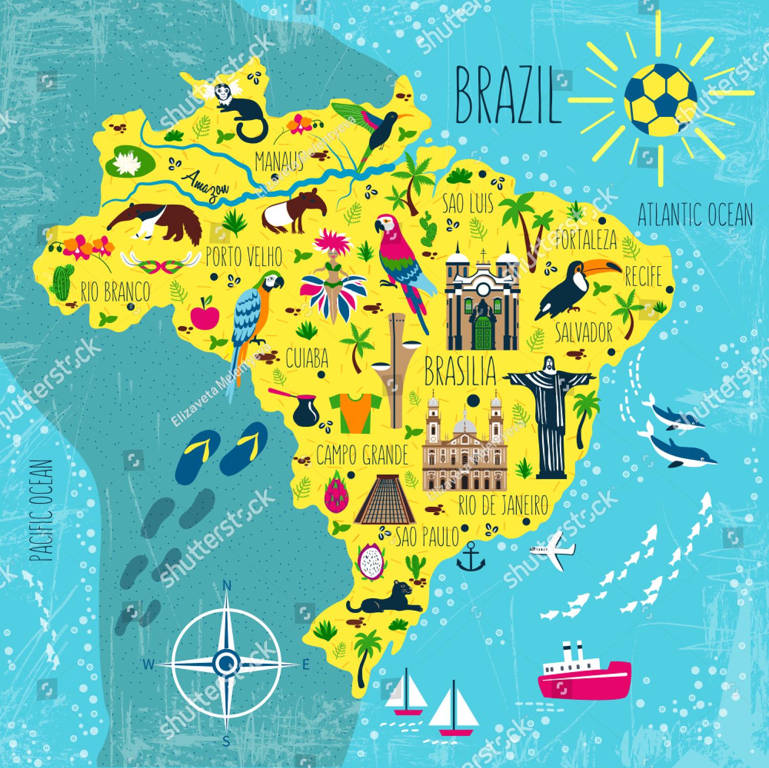 brazil travel itinerary map