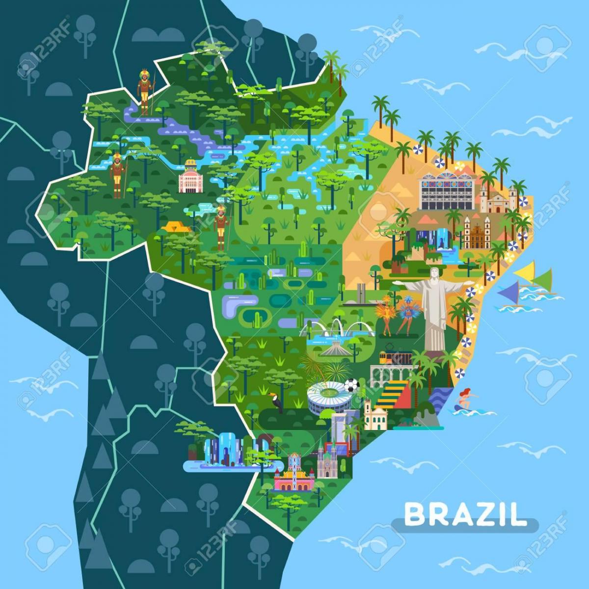 Brazil tourist attractions map