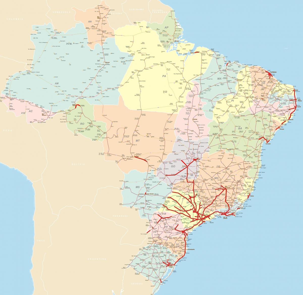Motorway map of Brazil