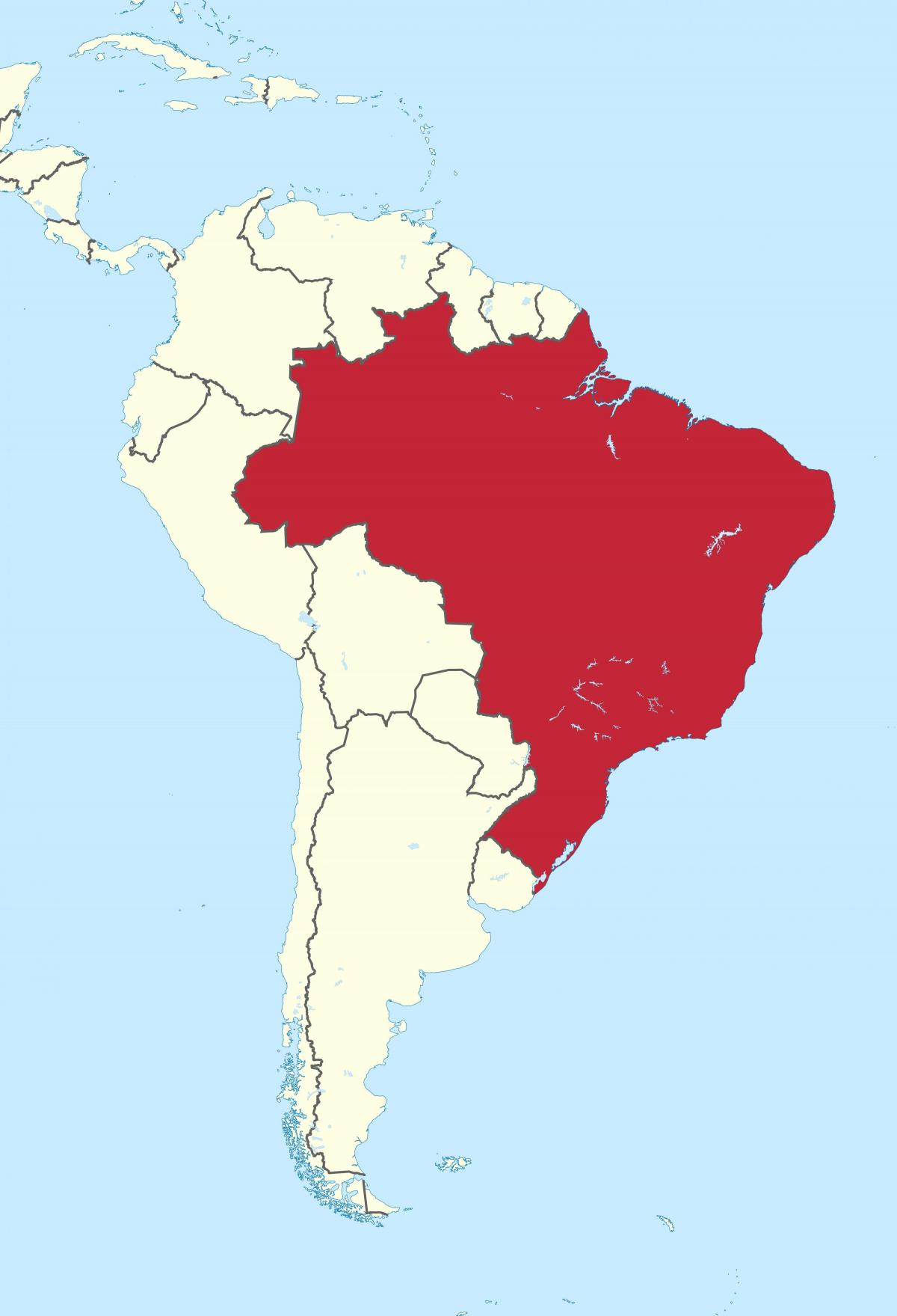 Brazil location on the Americas map