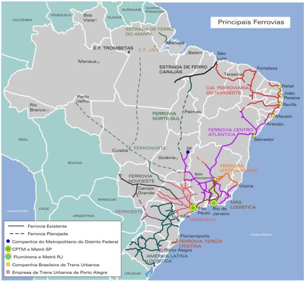 Brazil train lines map