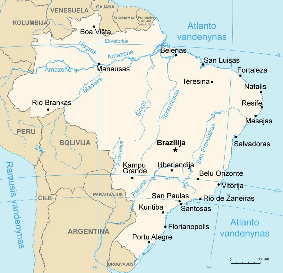 Rivers in Brazil map