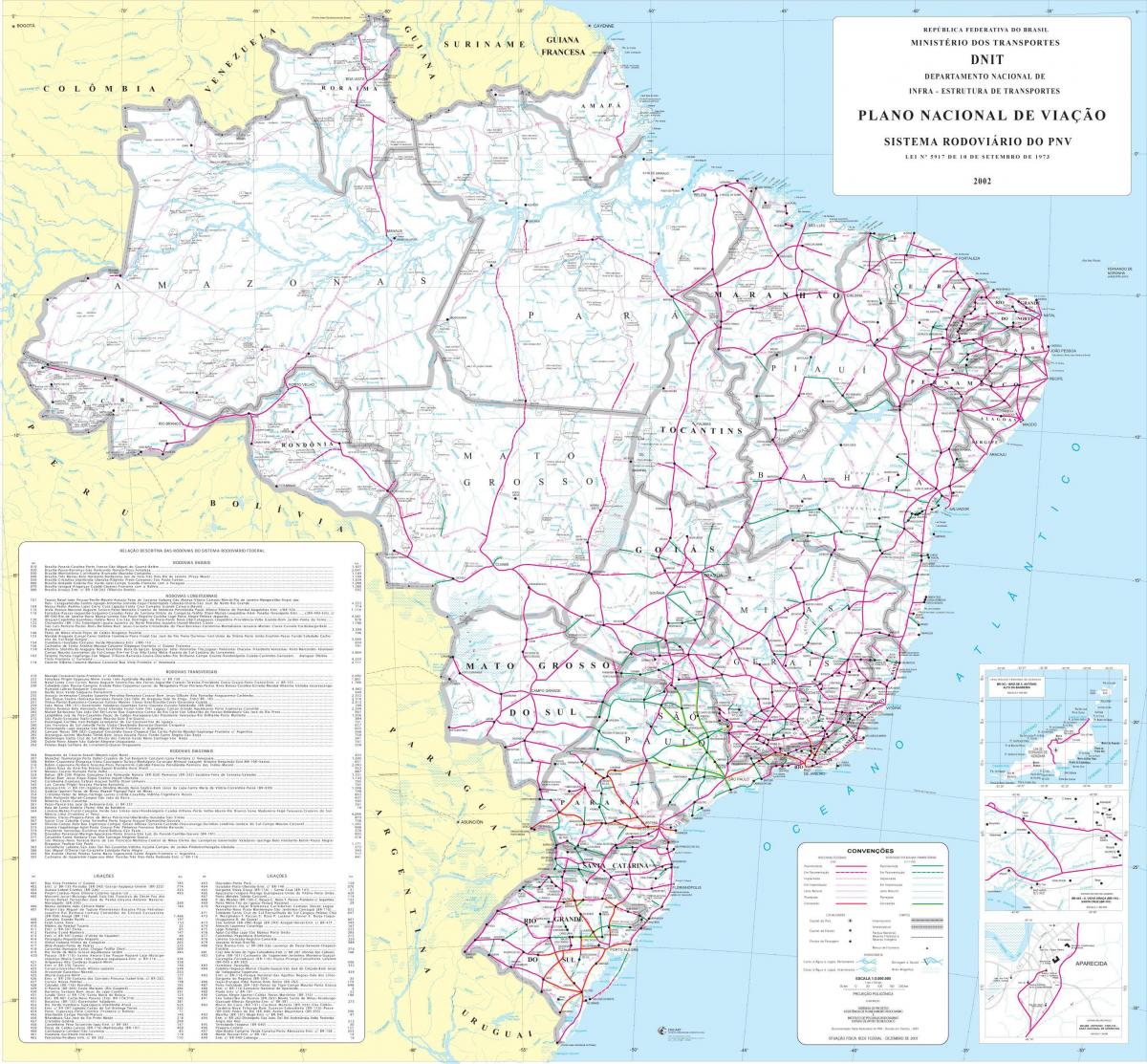 Driving map of Brazil