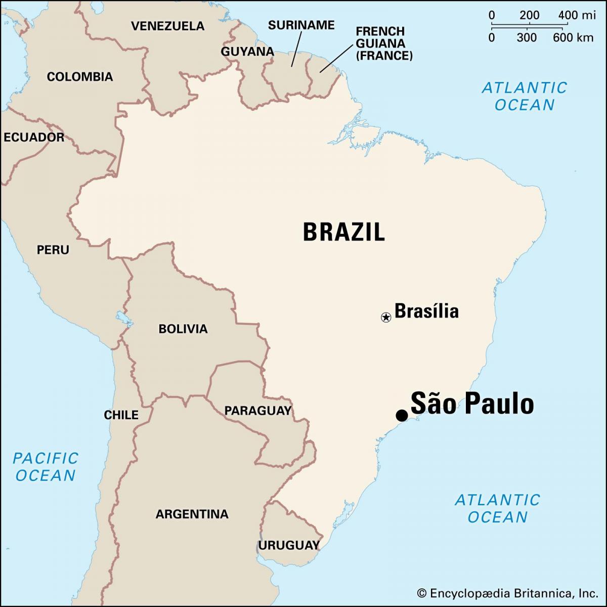 Brazil capital map