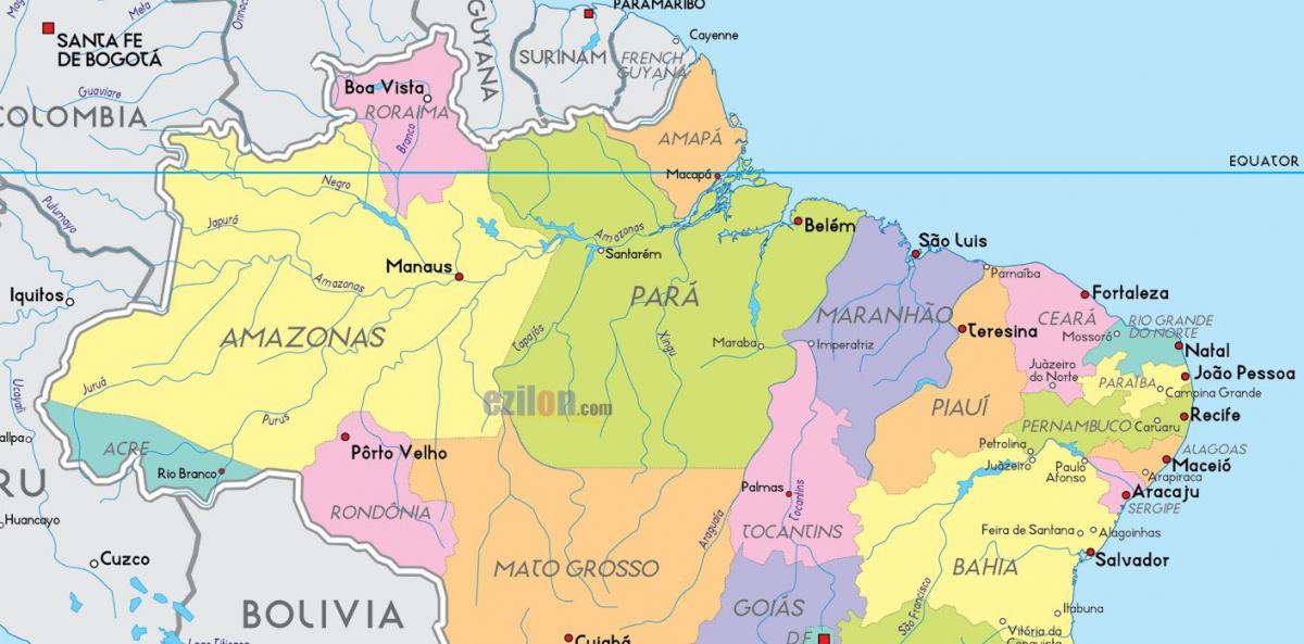 North of Brazil map