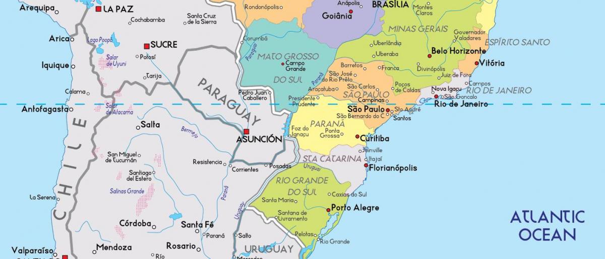 South of Brazil map